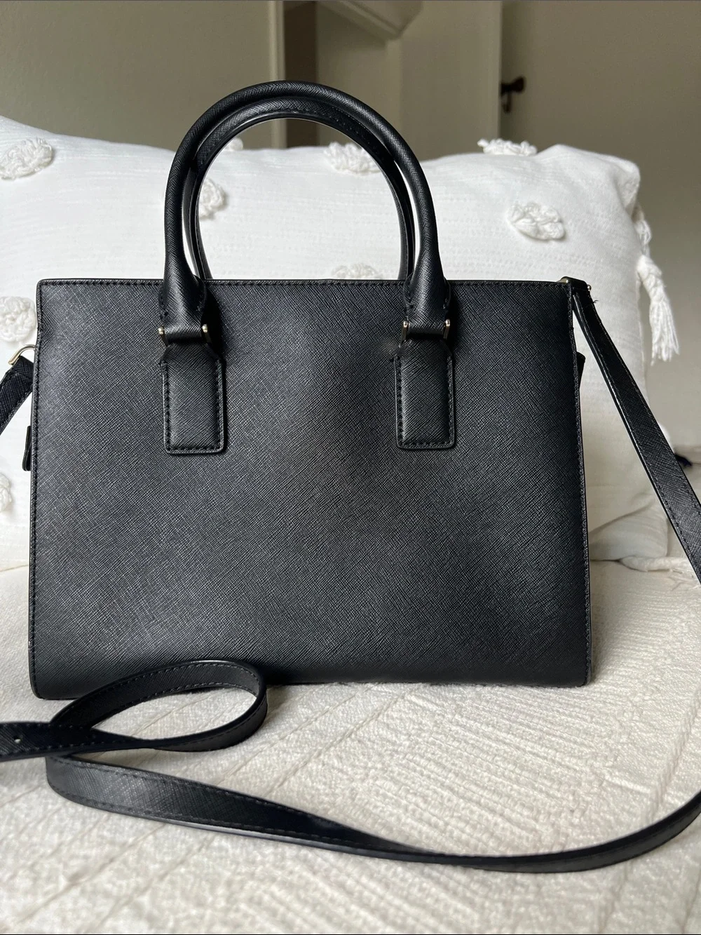 kate spade black saffiano leather satchel